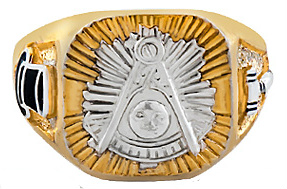 Masonic Past Master Rings, 10KT or 14KT Gold, Yellow or White Gold,Solid Back #1003